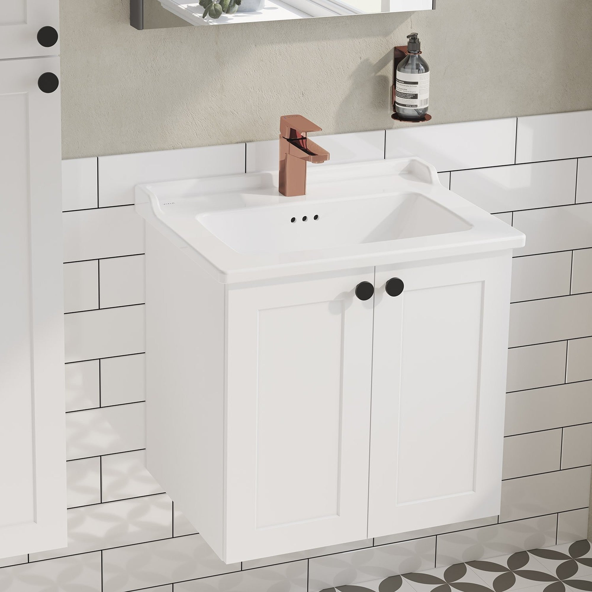 HRD 60cm 2 Door Wall Hung Washbasin Unit