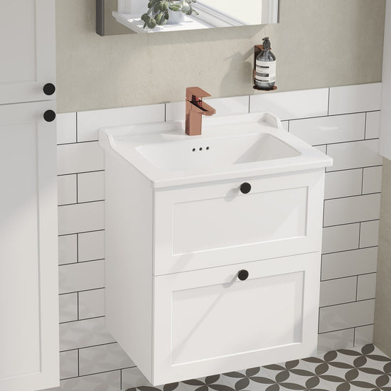 HRD 60cm 2 Drawer Washbasin Unit