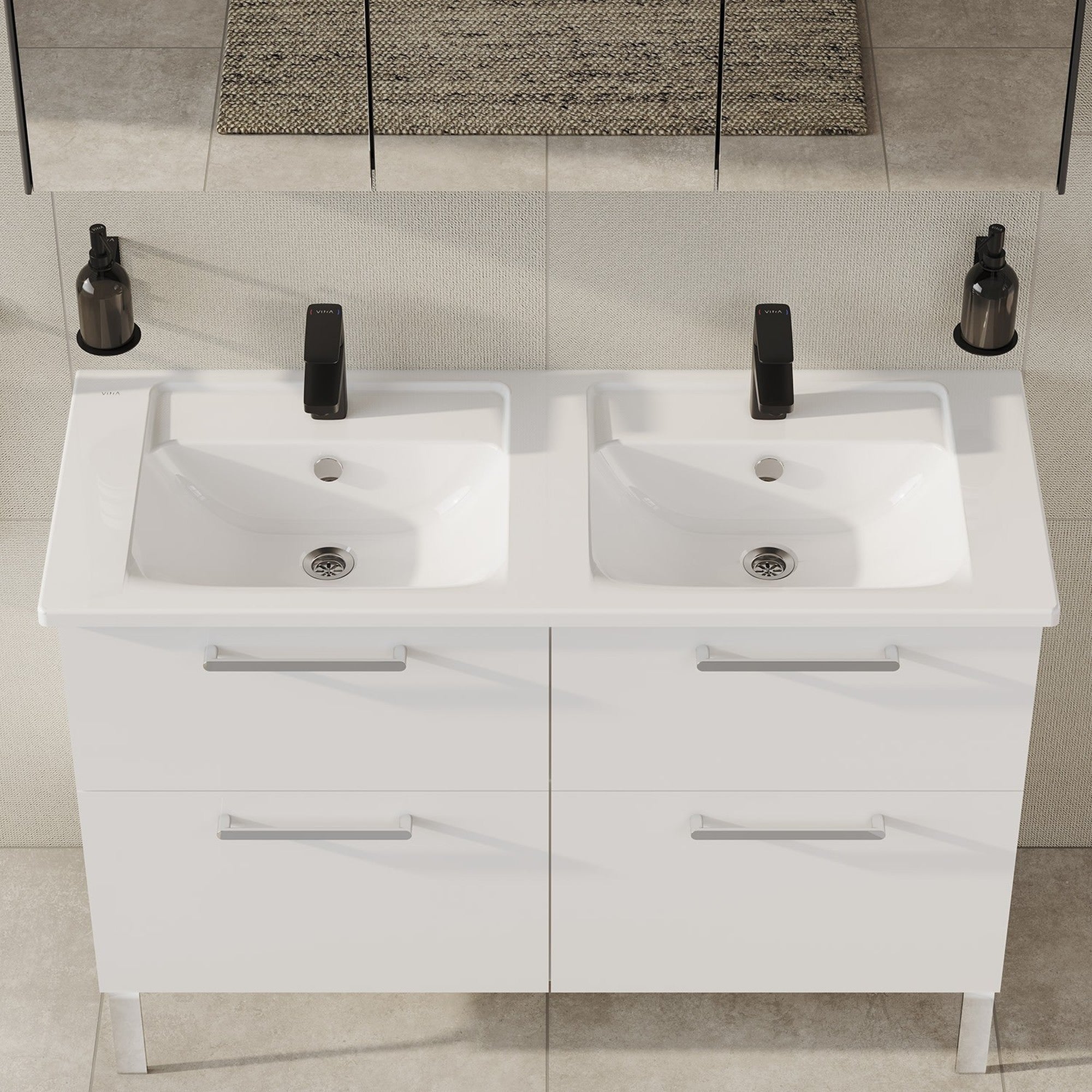 HRD 1200x470mm 2TH Vanity Basin with Overflow