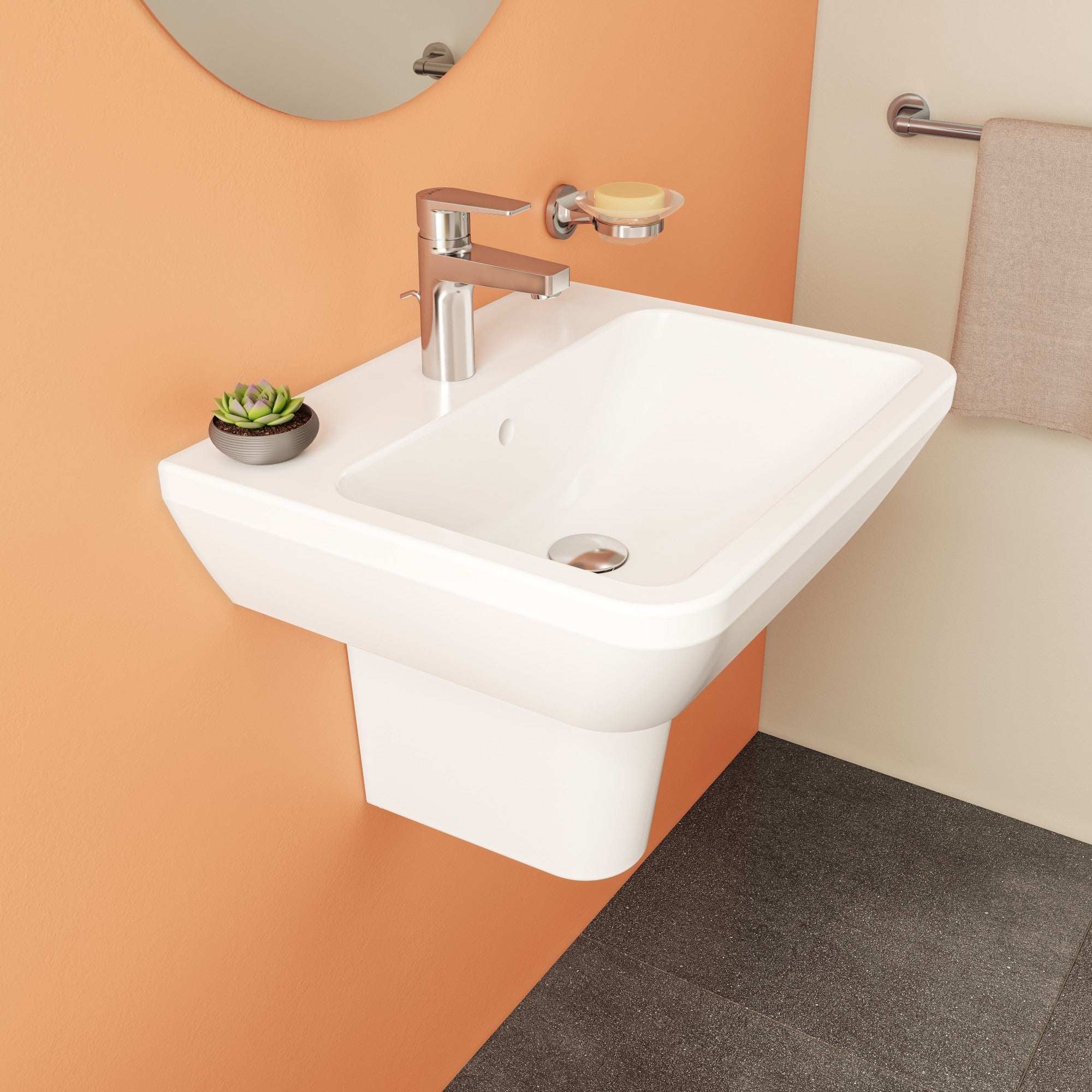 HRD 550x445mm 1TH Basin with Overflow