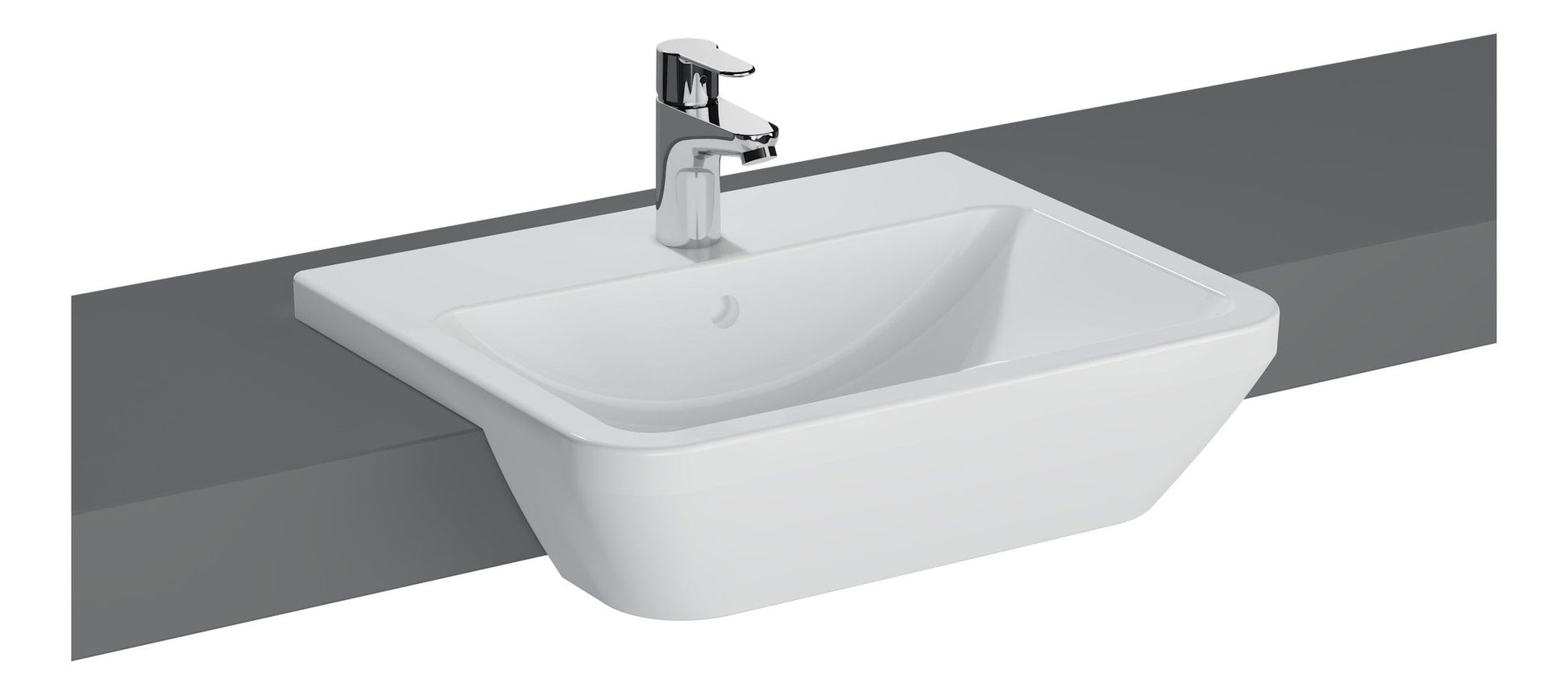 HRD 550x450mm 1TH Semi Recessed Basin