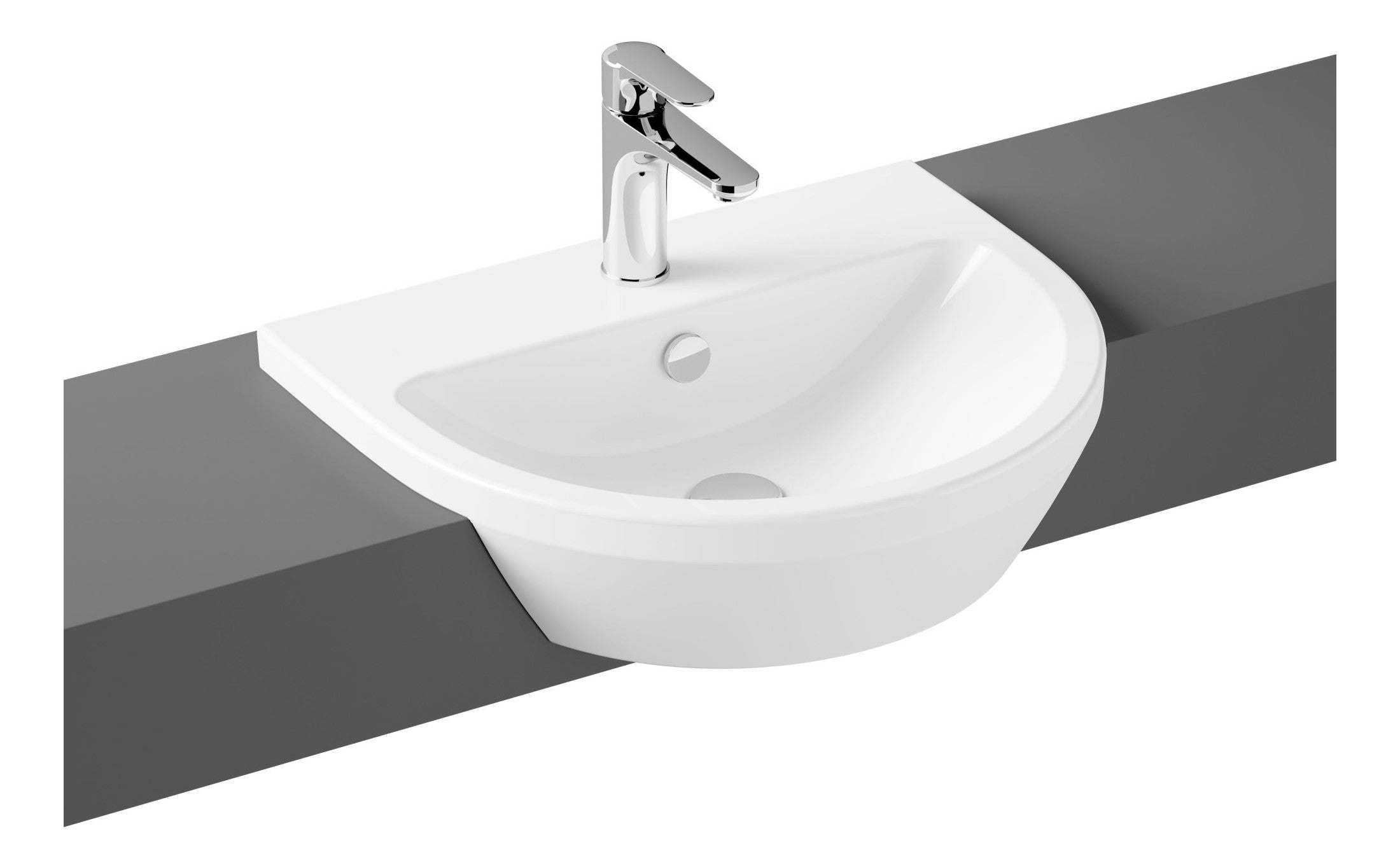 HRD 550x455mm 1TH Semi Recessed Basin