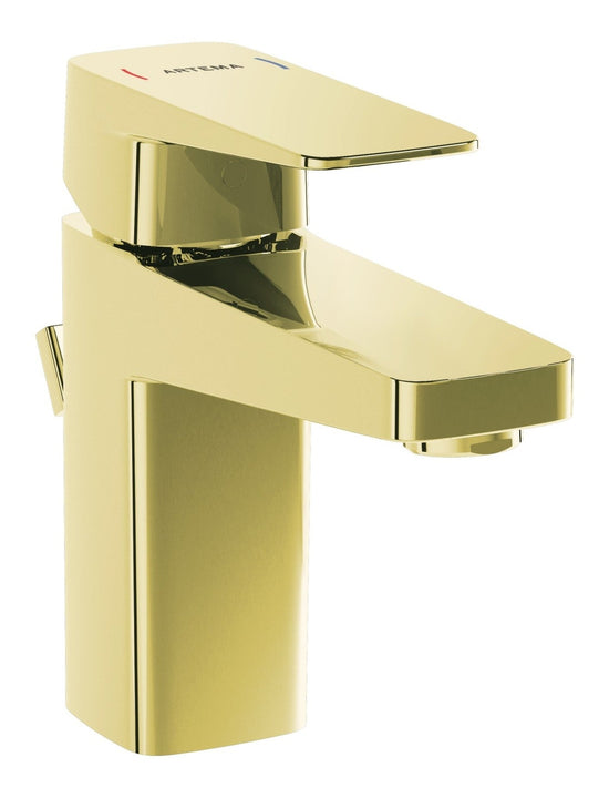 Sabira Root Square Compact Basin Mixer w/Waste Lever