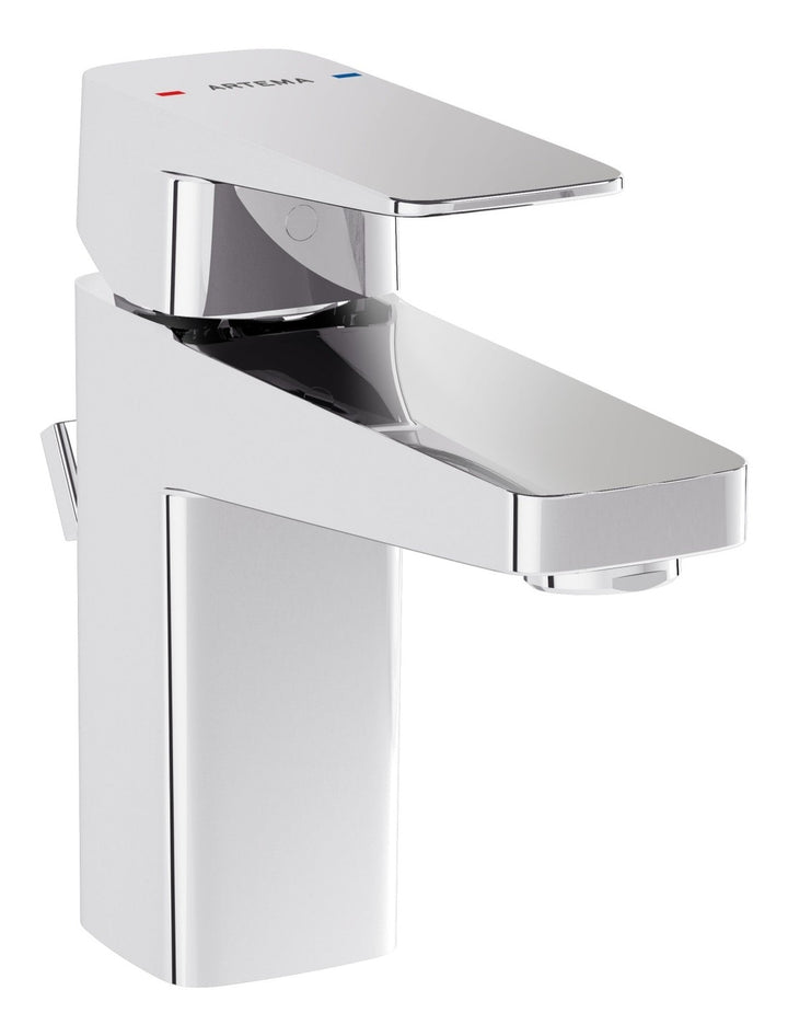 Sabira Root Square Compact Basin Mixer w/Waste Lever