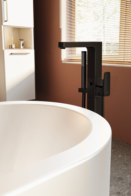 Sabira Root Square Floor Standing Bath/Shower Mixer