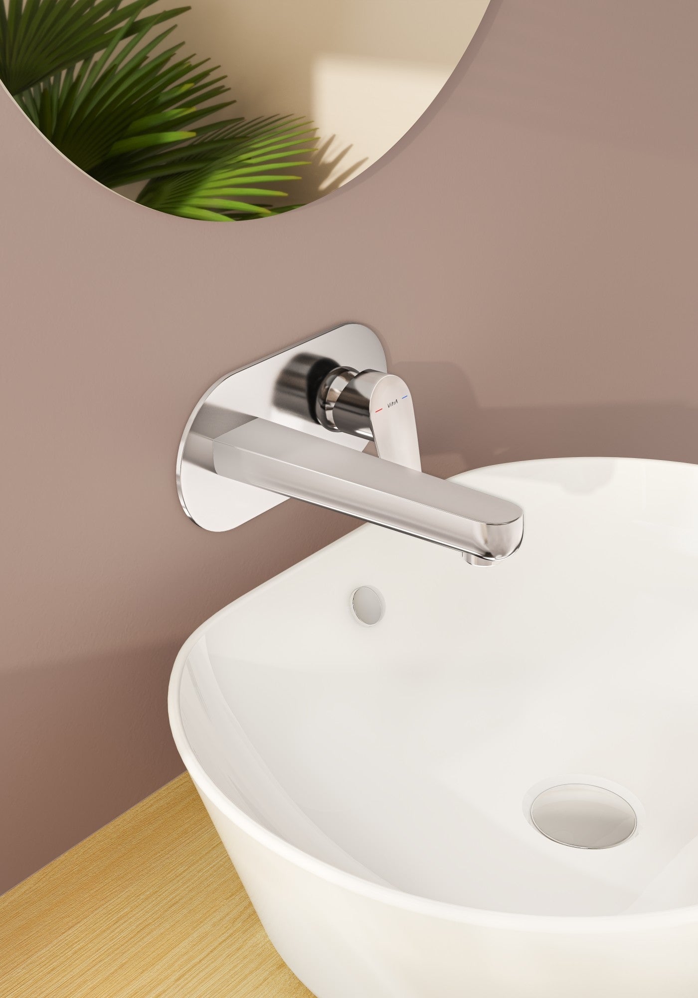 Sabira Flow Round Wall Mounted Basin Mixer