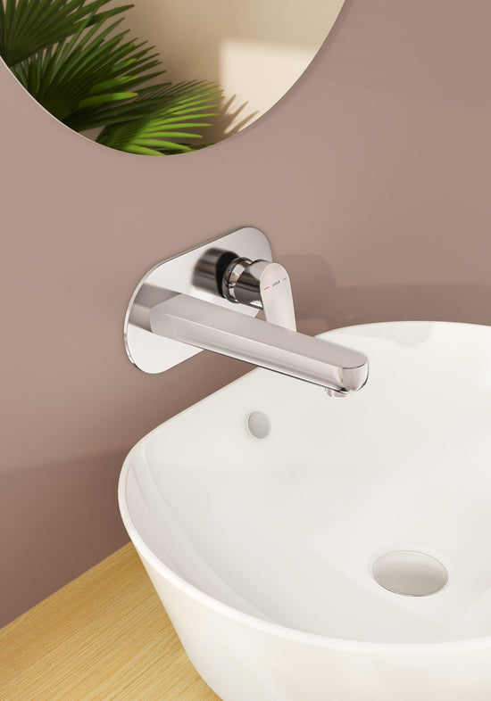 Sabira Flow Round Wall Mounted Basin Mixer