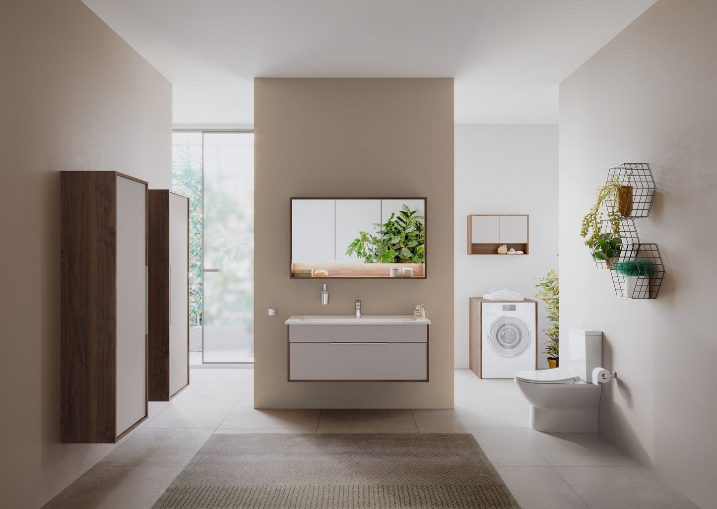 HRD 1200x470mm 2TH Vanity Basin with Overflow