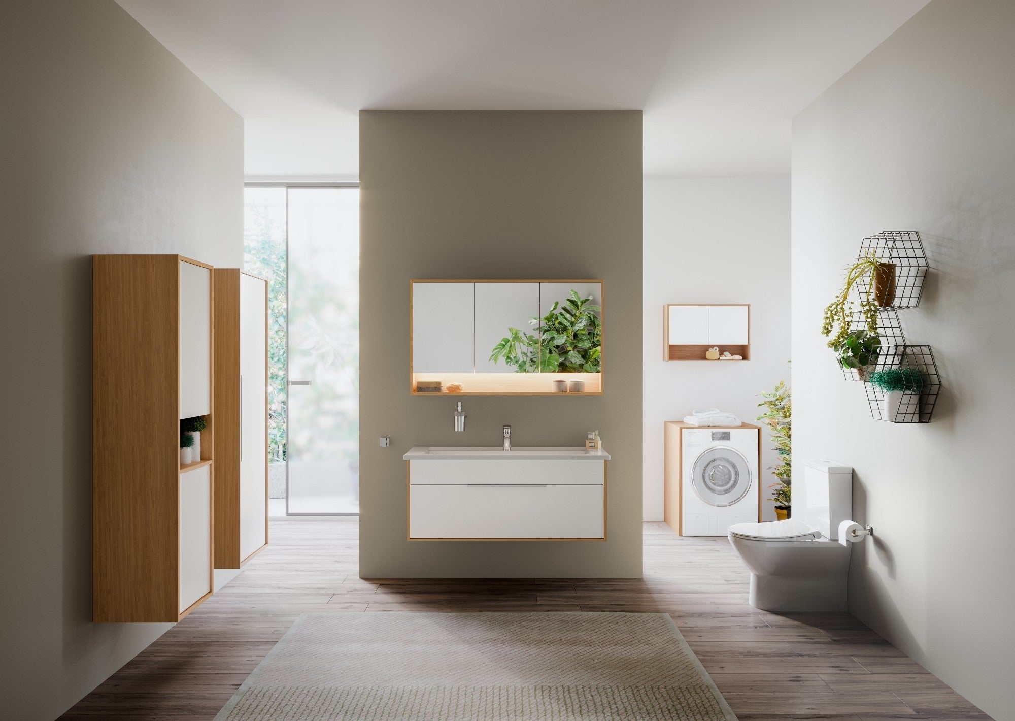 HRD 1200x470mm 2TH Vanity Basin with Overflow