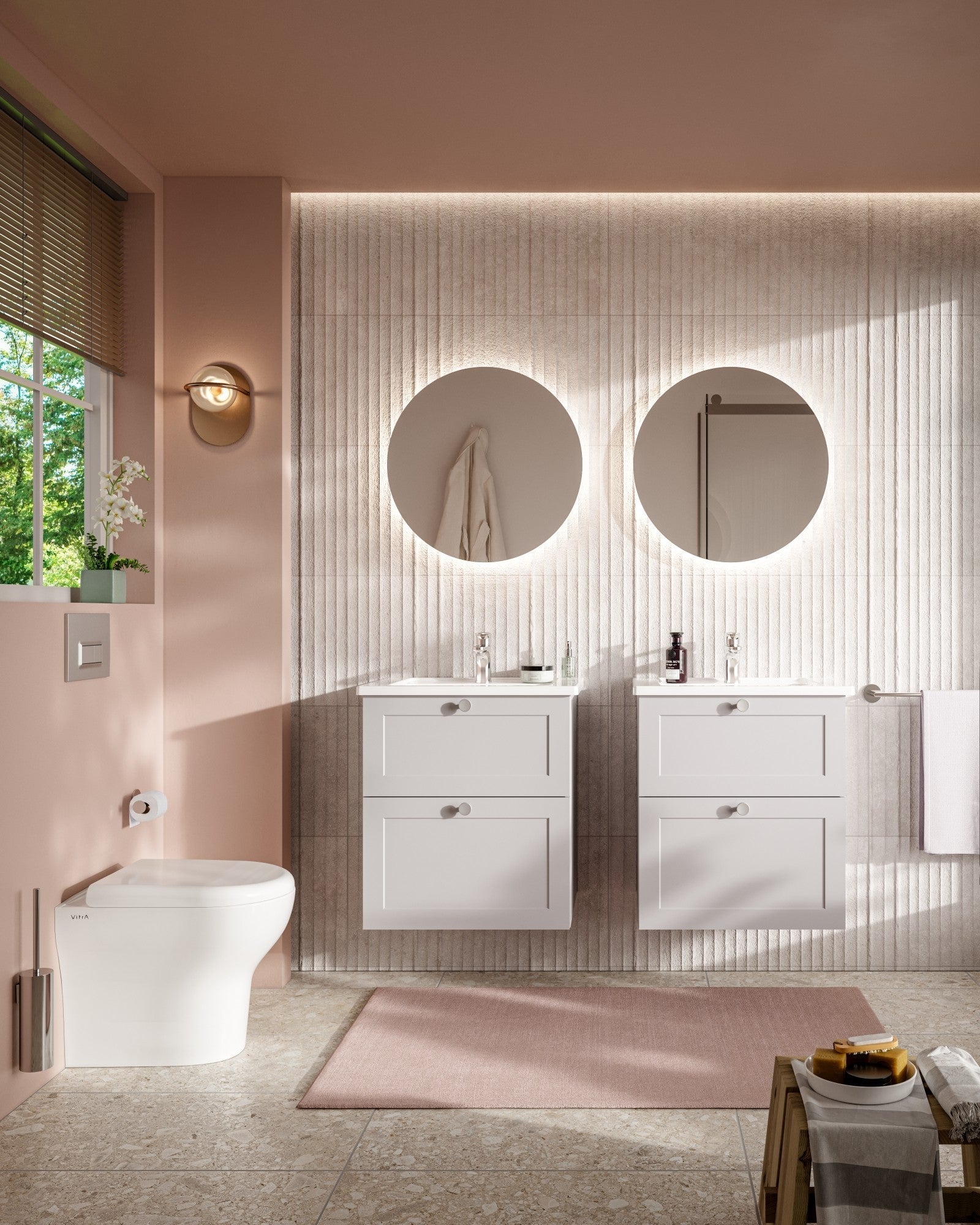 HRD 60cm 2 Drawer Washbasin Unit