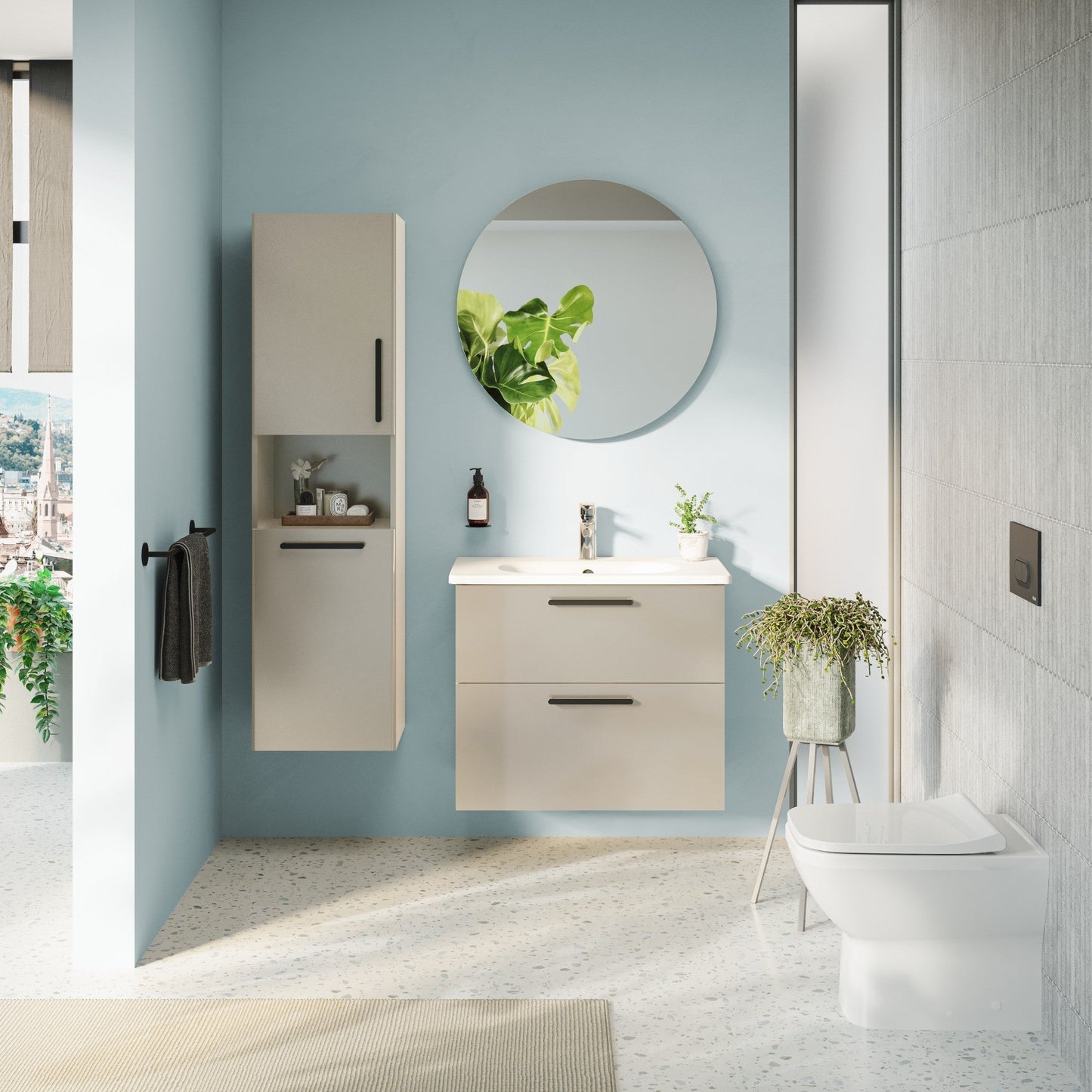 HRD 40cm 2 Door Semi-Tall Unit w/Laundry Basket