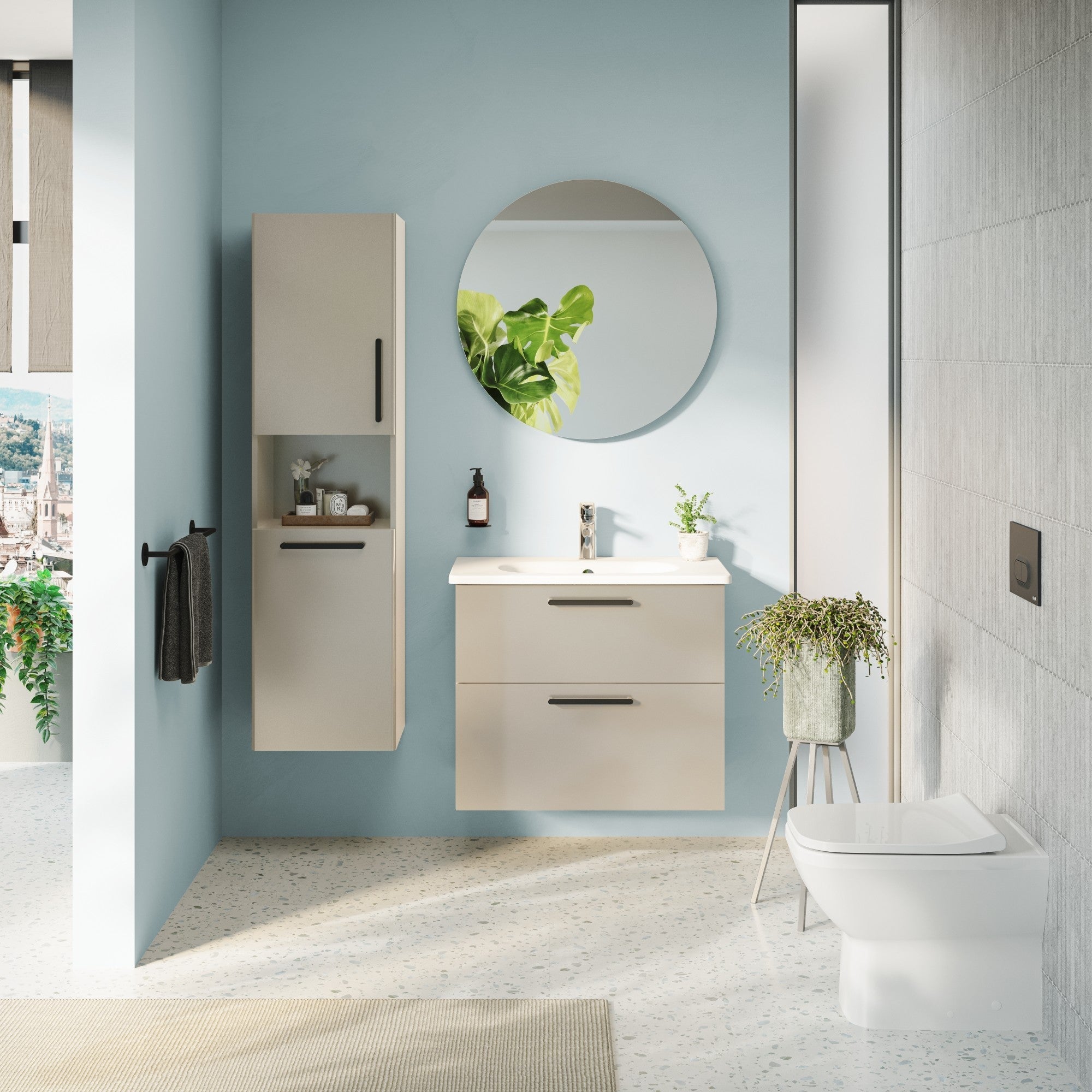 HRD 40cm 2 Door Semi-Tall Unit w/Laundry Basket