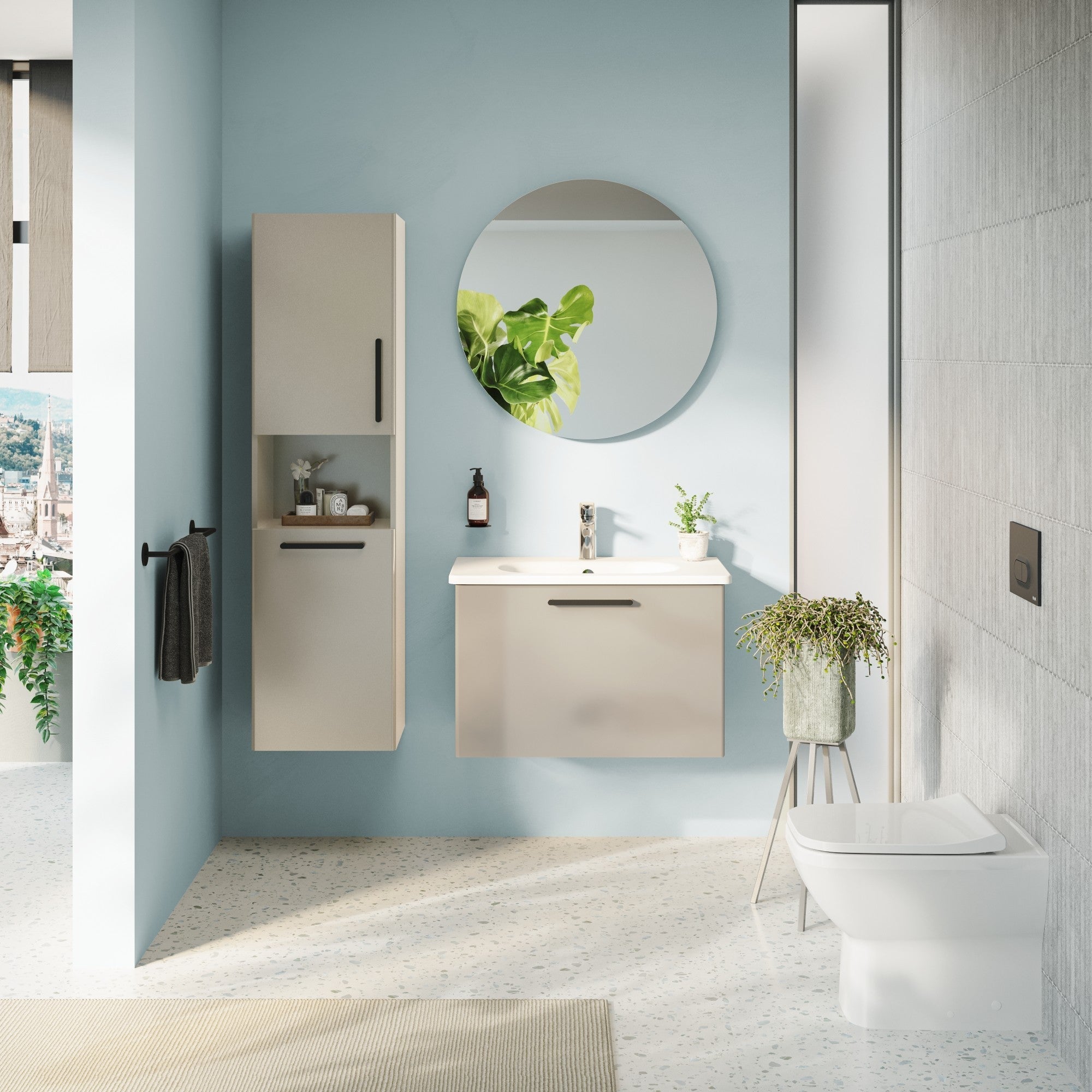 HRD 40cm 2 Door Semi-Tall Unit w/Laundry Basket