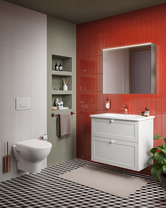 HRD 80cm 2 Drawer Slim Washbasin Unit