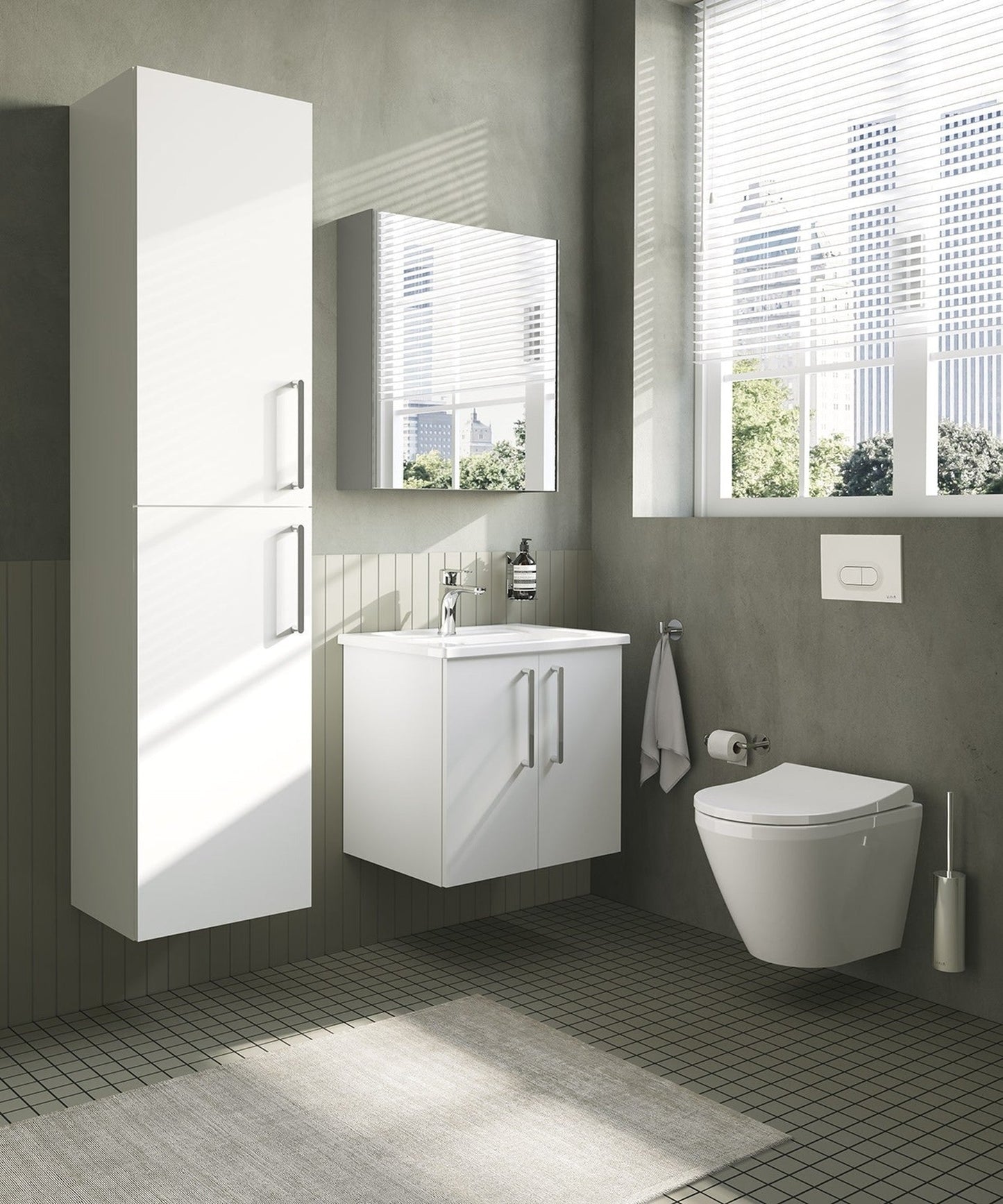 HRD 60cm 2 Door Wall Hung Washbasin Unit