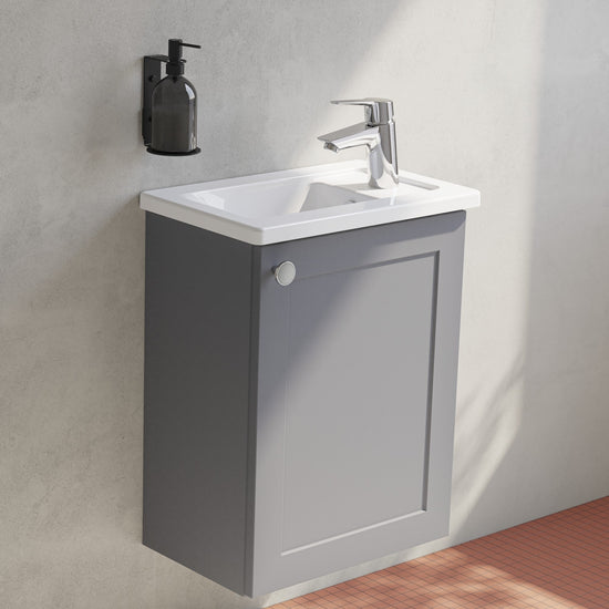 HRD 40cm 1 Door Wall Hung Slim Washbasin Unit