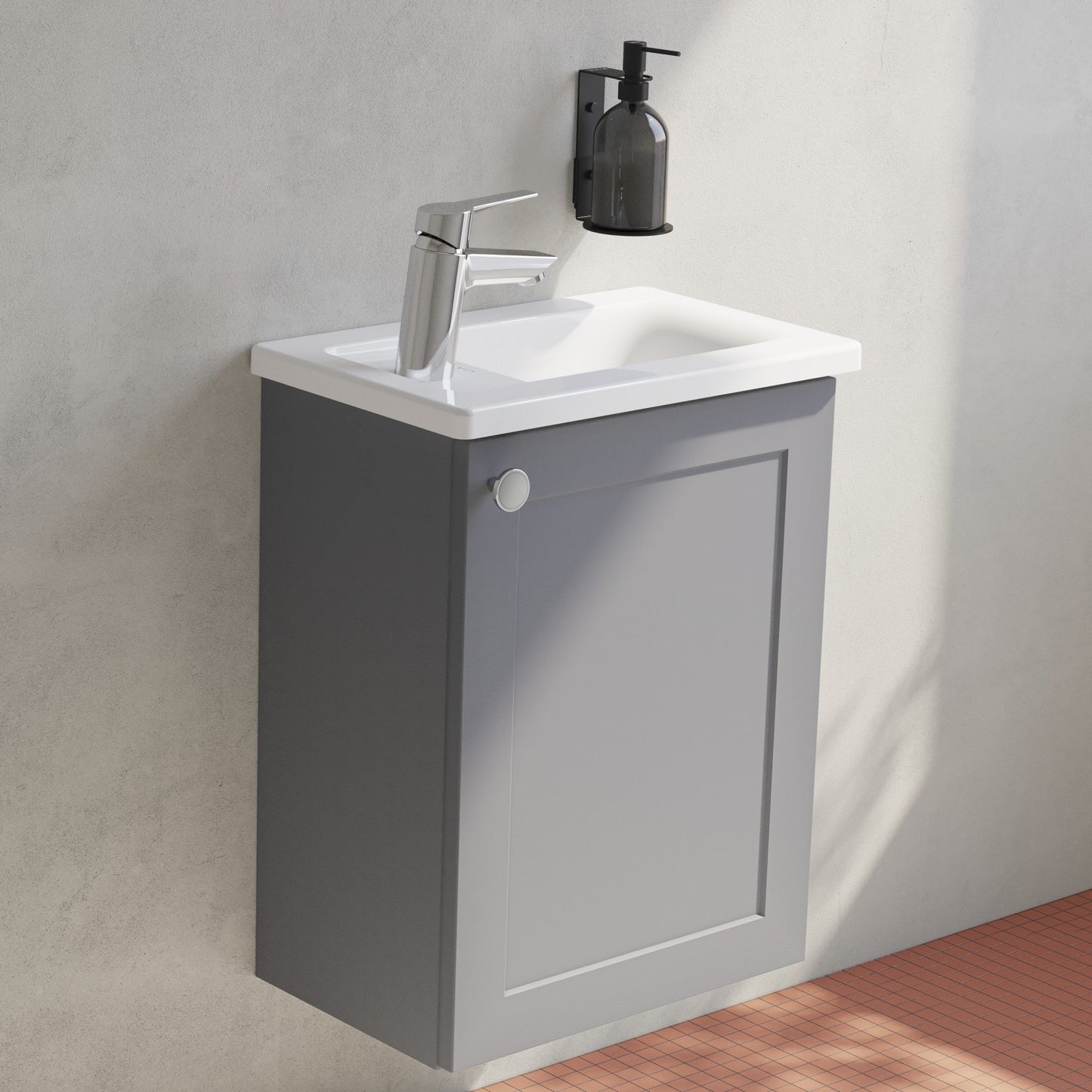 HRD 40cm 1 Door Wall Hung Slim Washbasin Unit