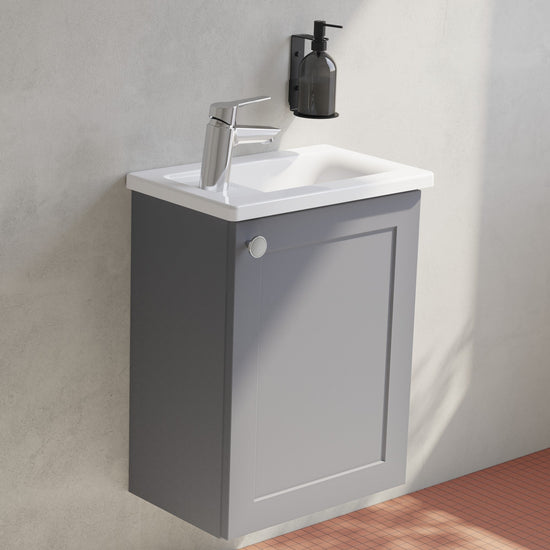 HRD 40cm 1 Door Wall Hung Slim Washbasin Unit