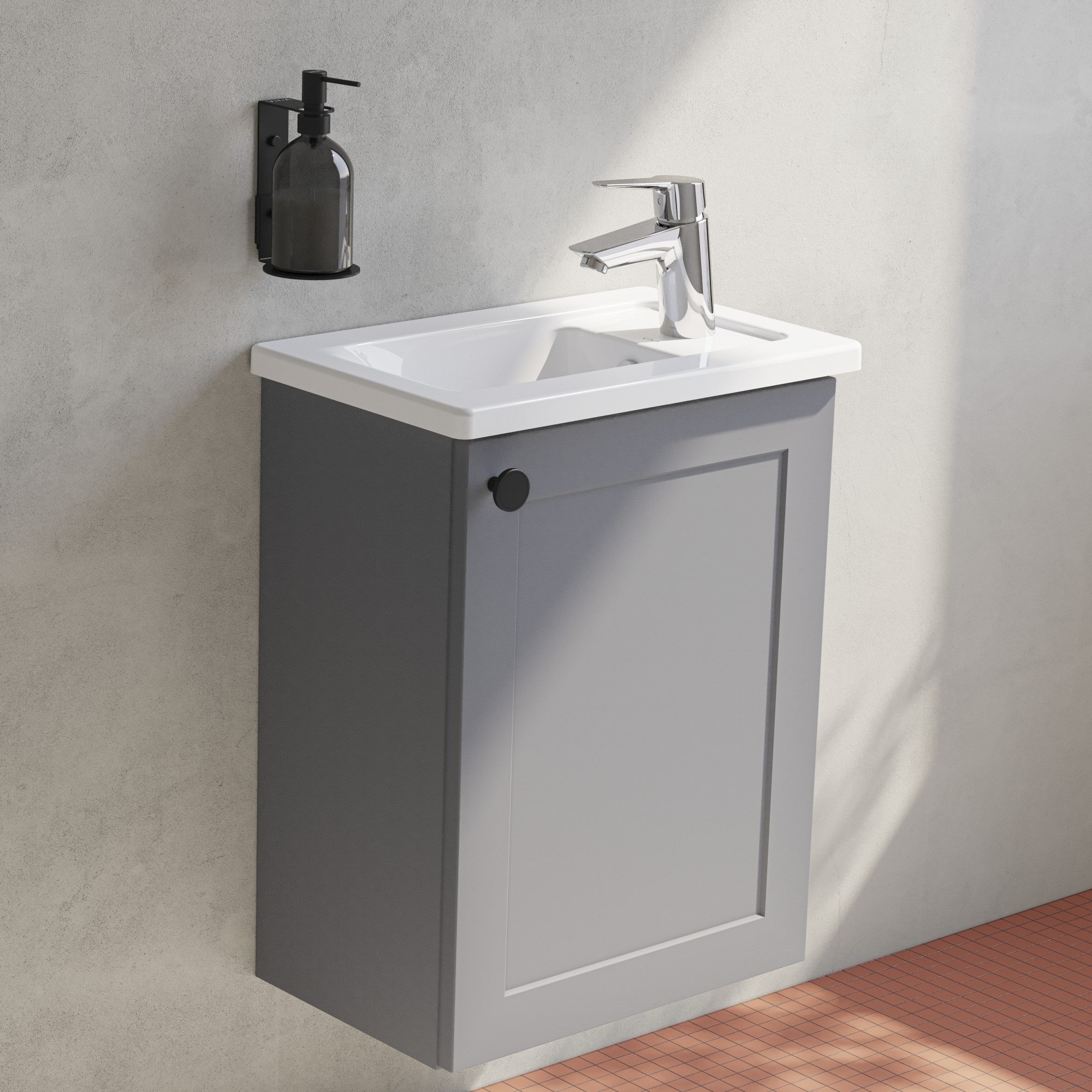 HRD 40cm 1 Door Wall Hung Slim Washbasin Unit