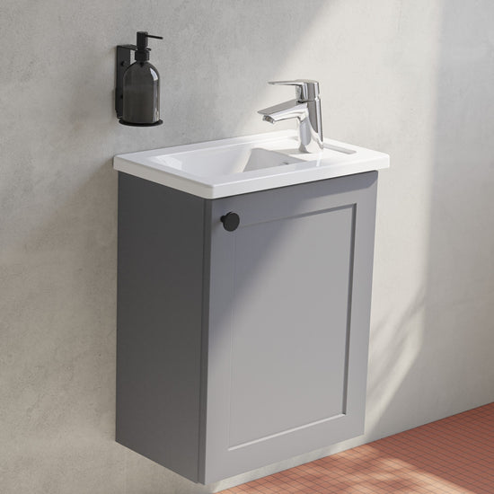 HRD 40cm 1 Door Wall Hung Slim Washbasin Unit