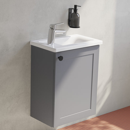 HRD 40cm 1 Door Wall Hung Slim Washbasin Unit
