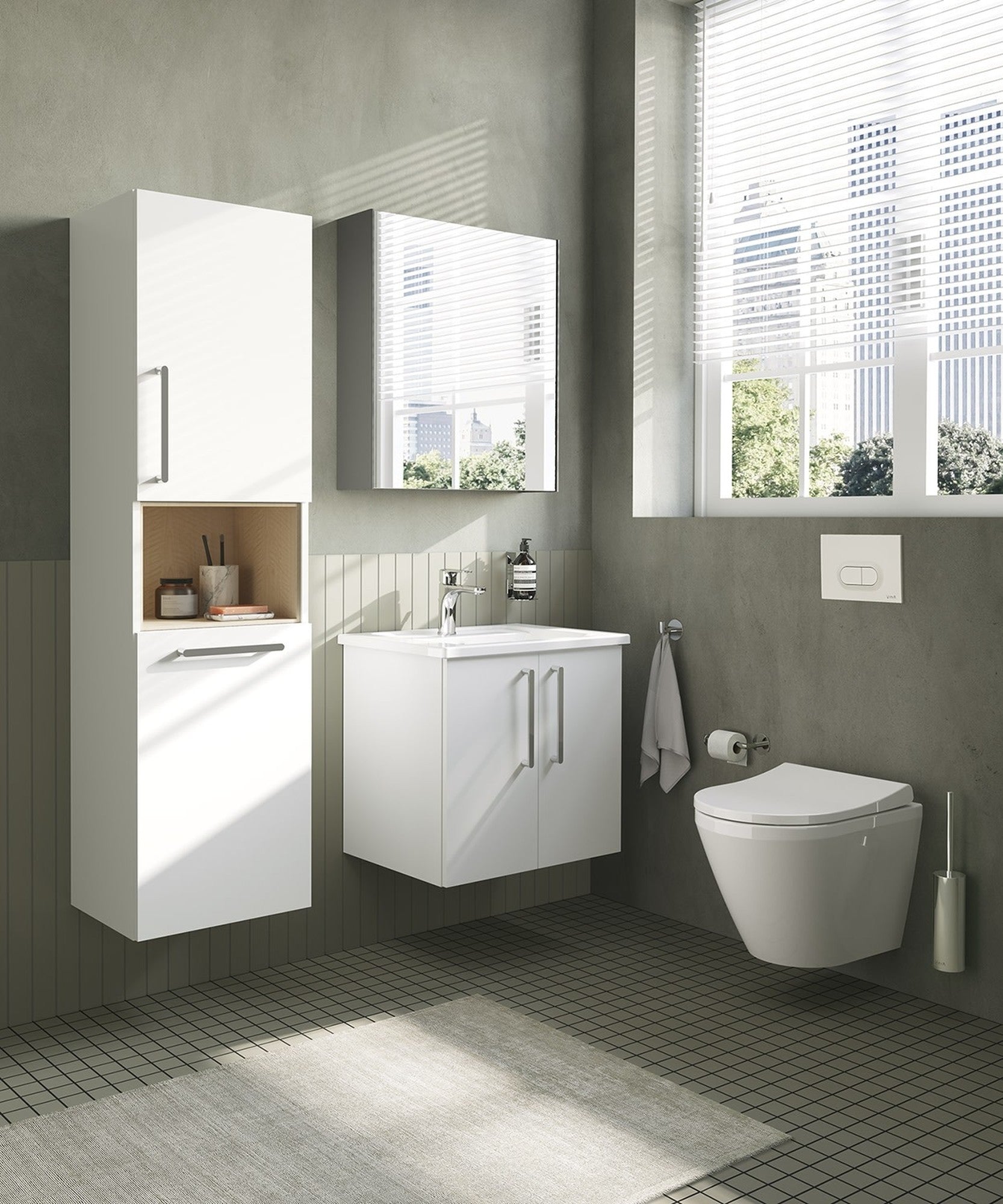 HRD 60cm 2 Door Wall Hung Washbasin Unit