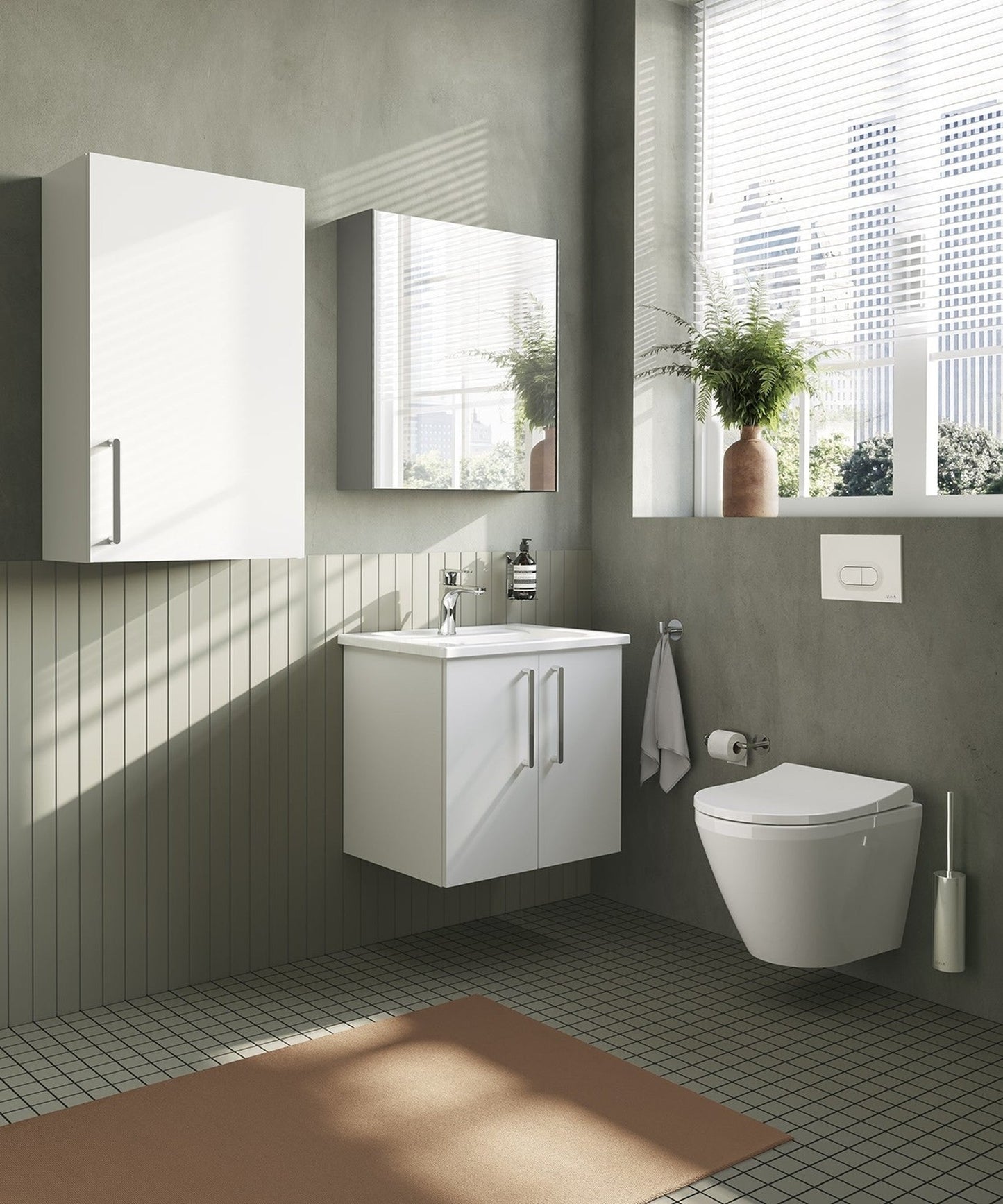 HRD 60cm 2 Door Wall Hung Washbasin Unit