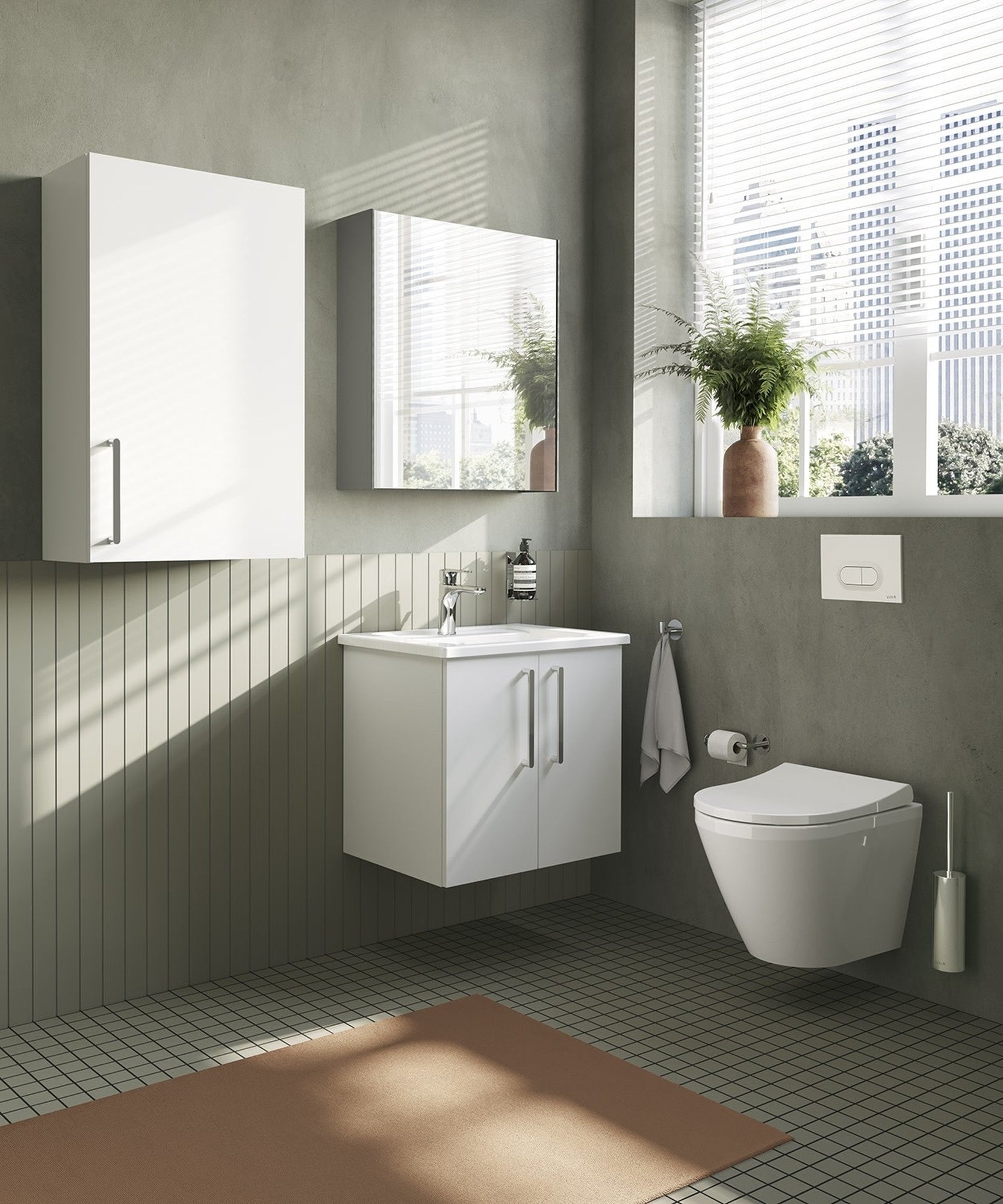 HRD 60cm 2 Door Wall Hung Washbasin Unit