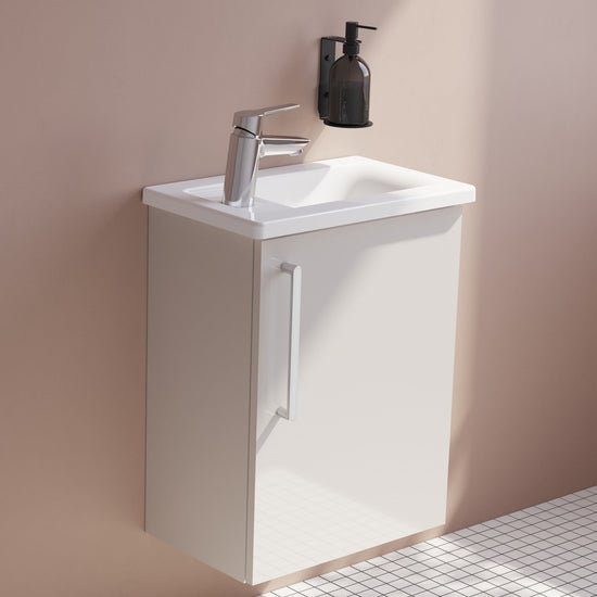 HRD 40cm 1 Door Wall Hung Slim Washbasin Unit