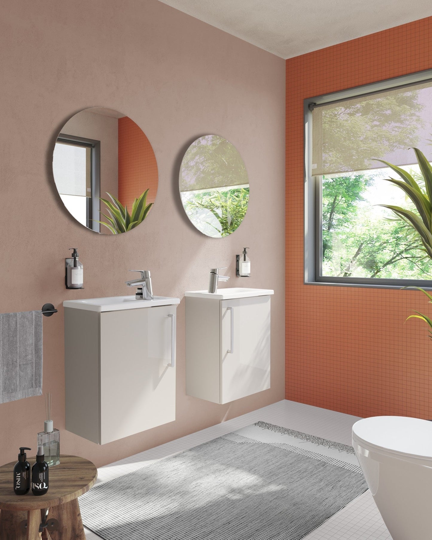 HRD 40cm 1 Door Wall Hung Slim Washbasin Unit