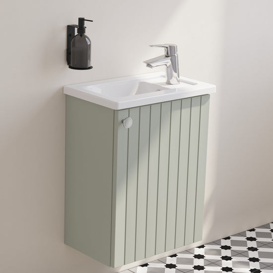 HRD 40cm 1 Door Wall Hung Slim Washbasin Unit