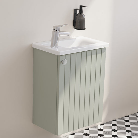 HRD 40cm 1 Door Wall Hung Slim Washbasin Unit
