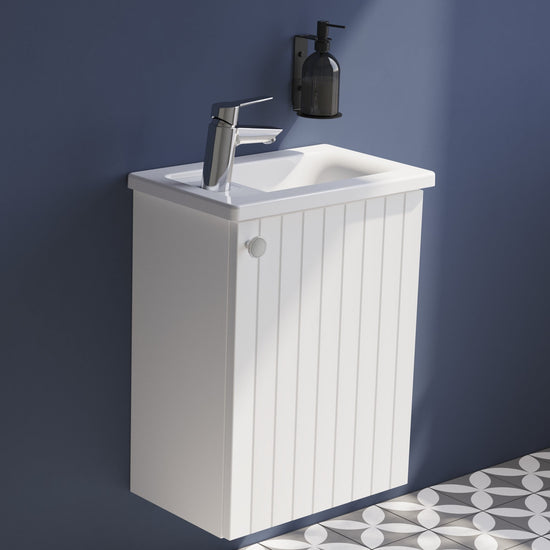 HRD 40cm 1 Door Wall Hung Slim Washbasin Unit