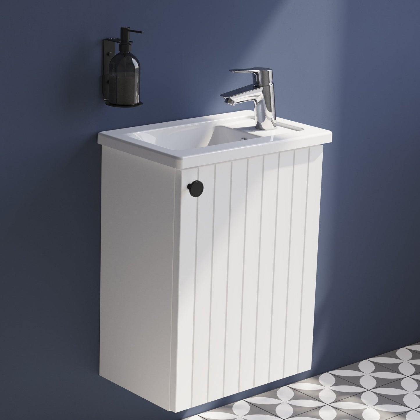HRD 40cm 1 Door Wall Hung Slim Washbasin Unit