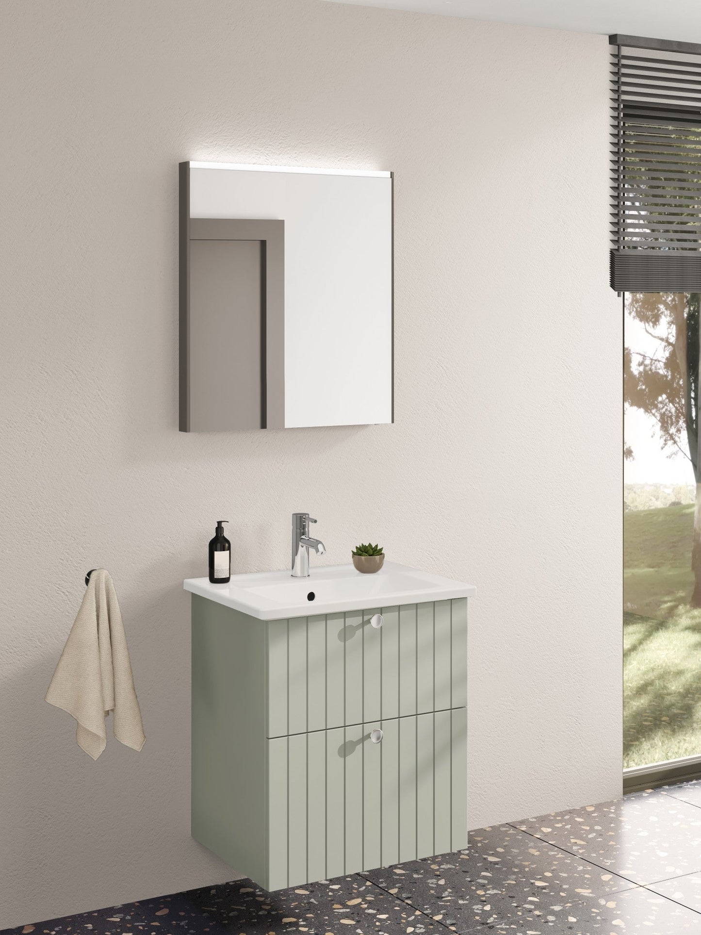 HRD 60cm 2 Drawer Washbasin Unit