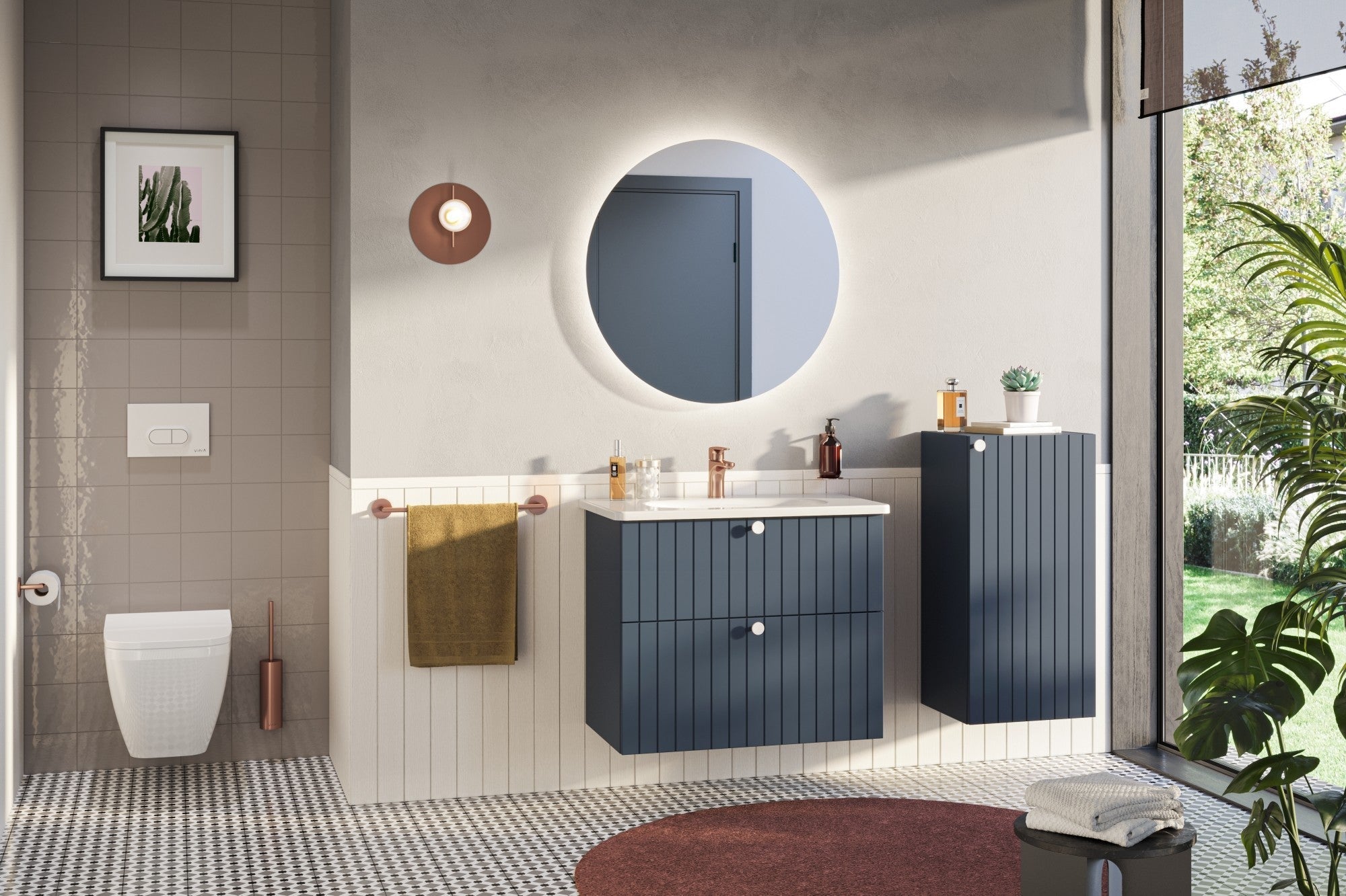 HRD 80cm 2 Drawer Slim Washbasin Unit