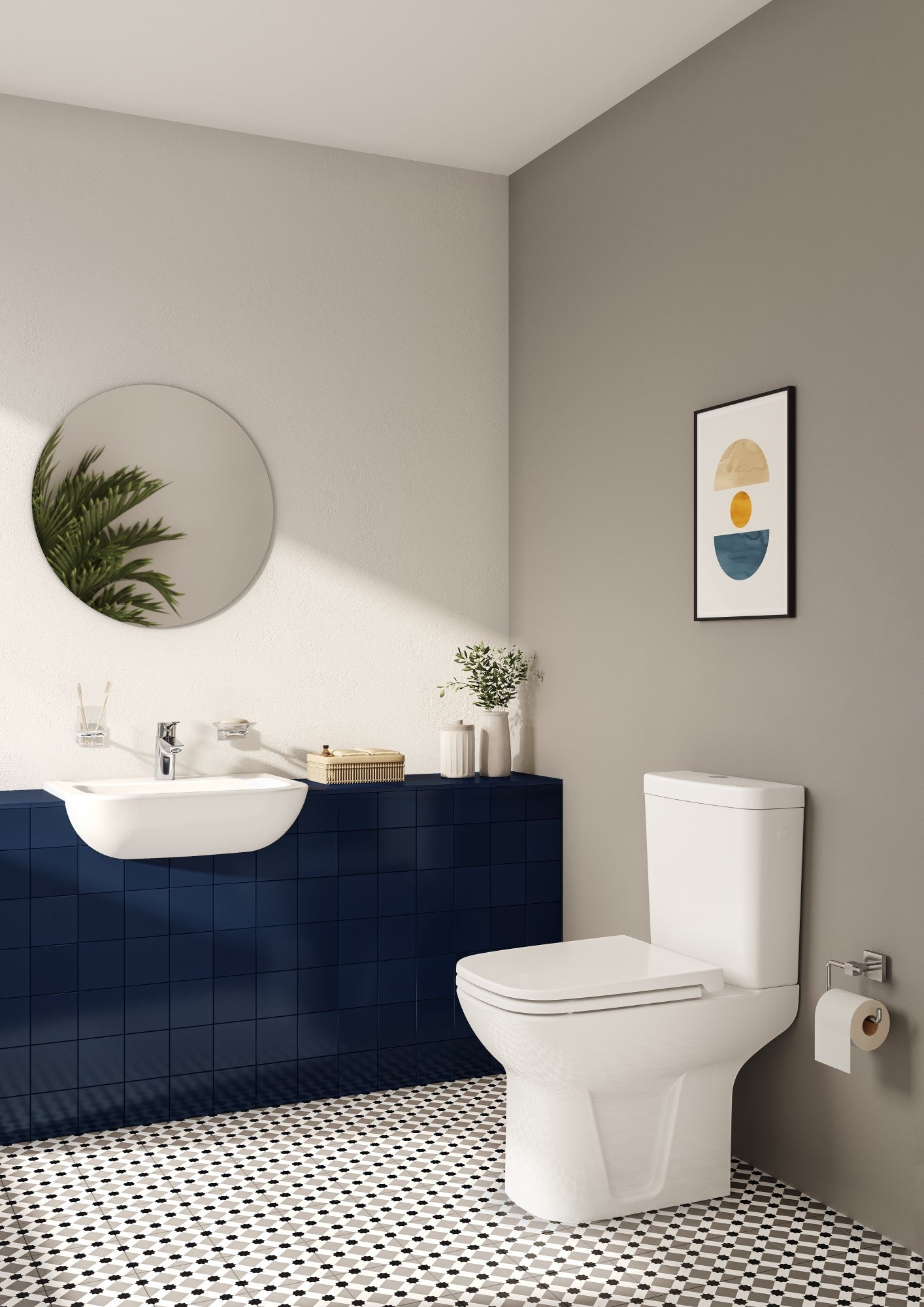 HRD 550x445mm 1TH Semi Recessed Basin