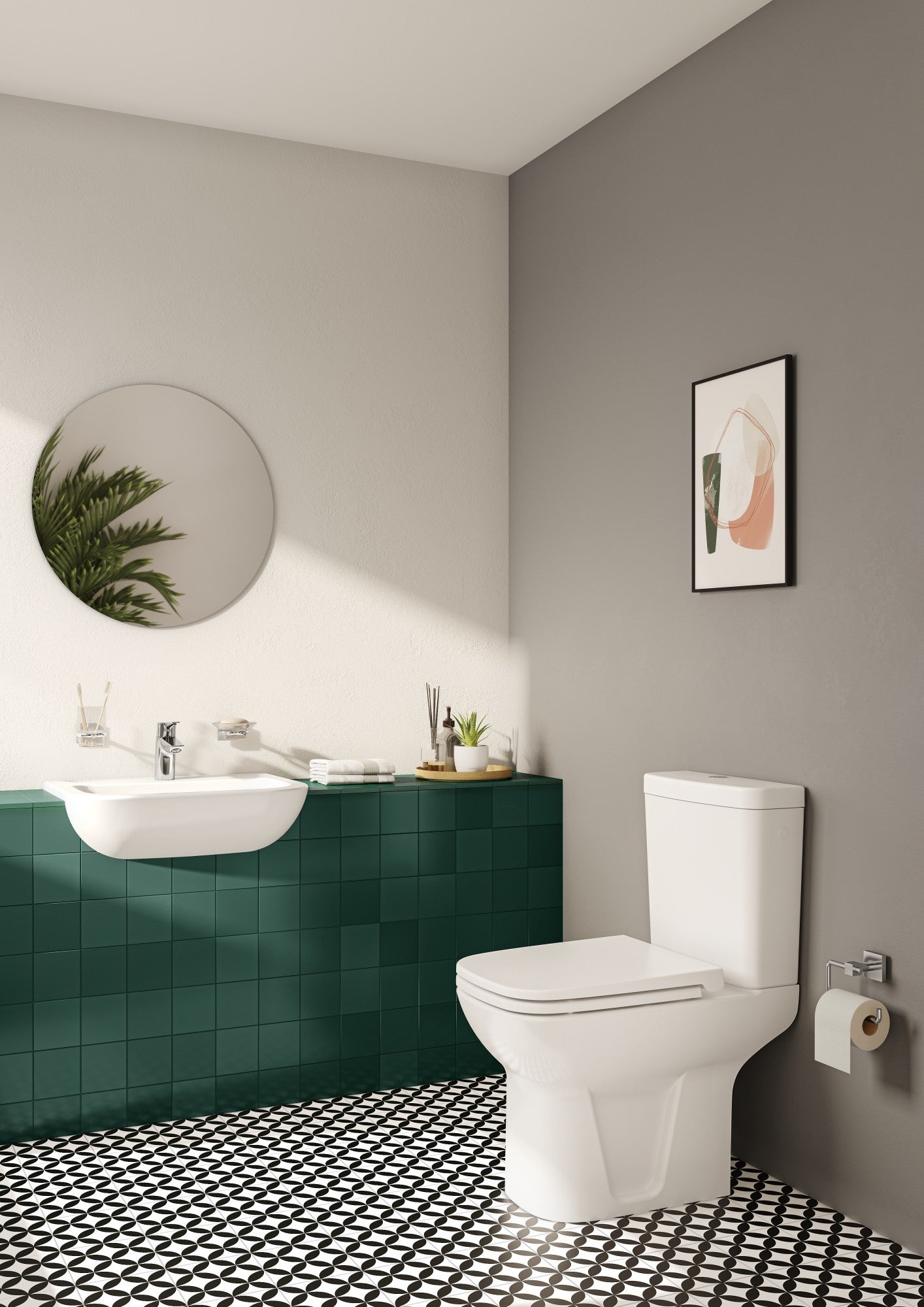 HRD 550x445mm 2TH Semi Recessed Basin
