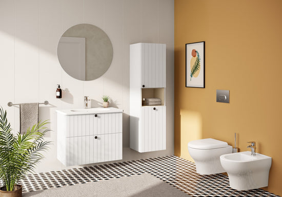 HRD 40cm 2 Door Semi-Tall Unit w/Laundry Basket