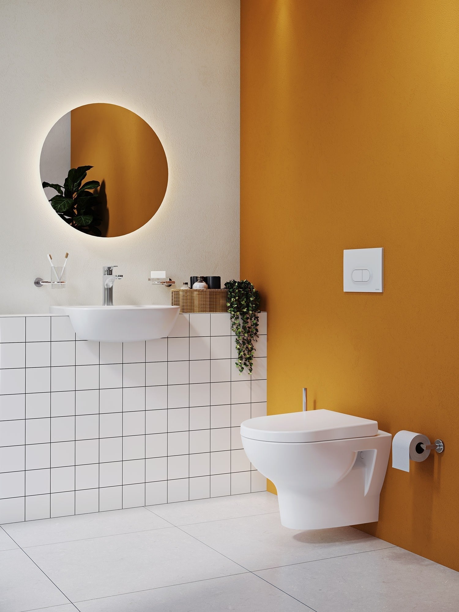 HRD 495x425mm 1TH Semi Recessed Basin