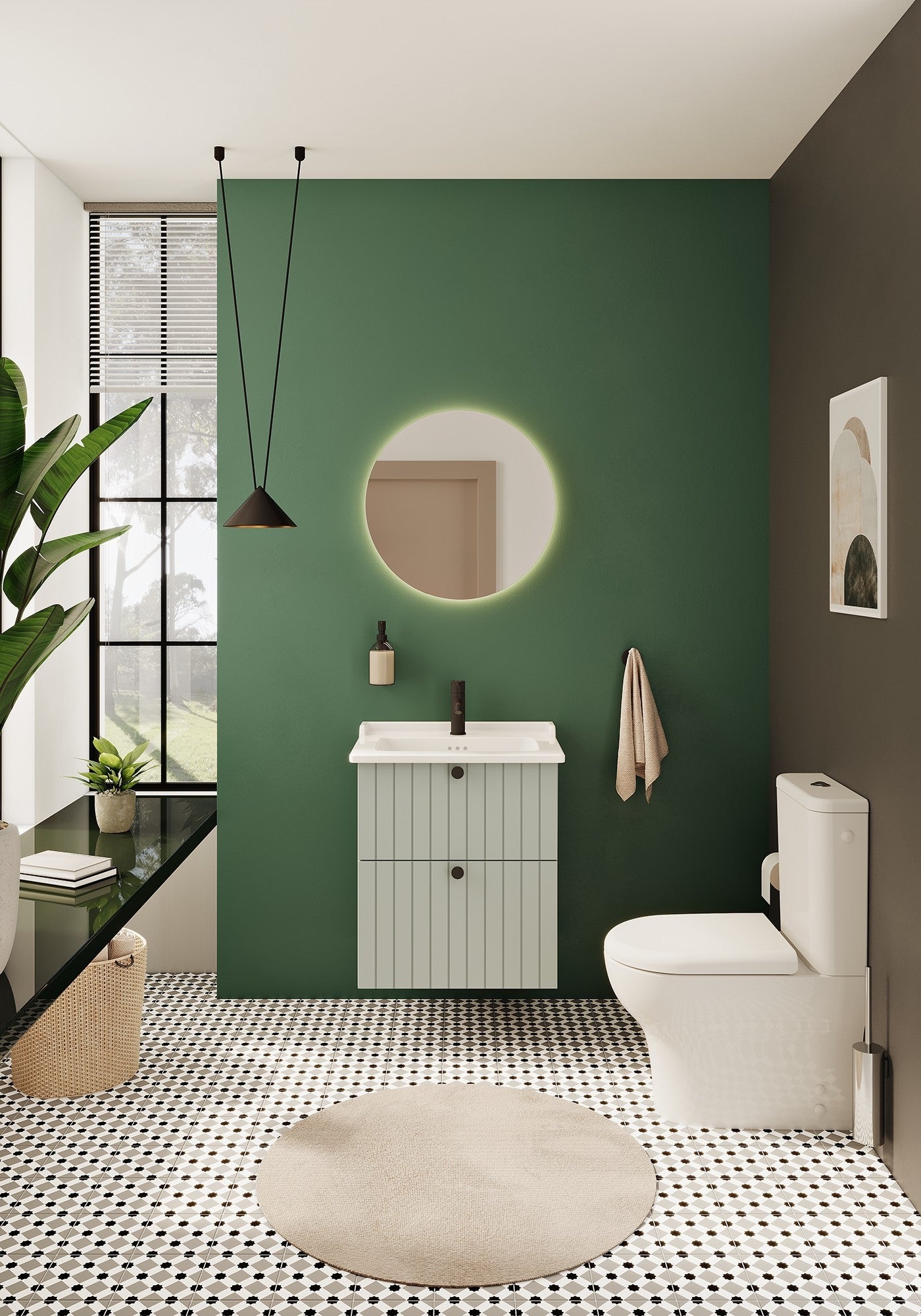 HRD 60cm 2 Drawer Washbasin Unit